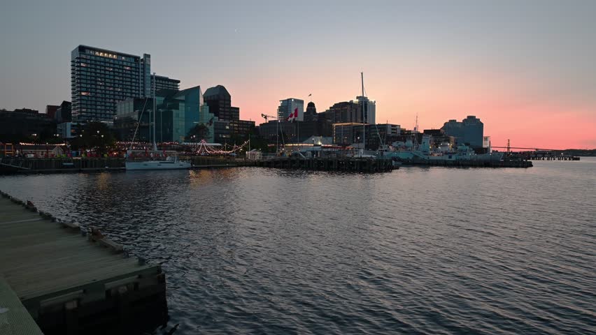 Halifax Harbour Front at sunset, Halifax, Nova Scotia, Canada, North America