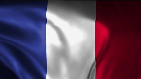 National flag animation of France with realistic wavy effect. Suitable for greetings, template, or background