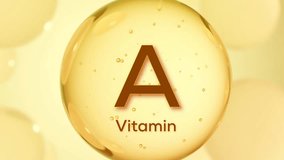 Vitamin A, Essential vitamin complex. complex with chemical formula. Healthy life concept Vitamin complex Medical and scientific concepts. Healthy organic symbol vitamin food dietary.
