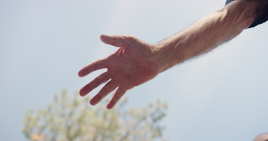 Low angle, hands stack and team building with people outdoor for support and solidarity in nature. Community, mission and partnership, trust and commitment with loyalty, connection and cooperation Royalty-Free Stock Footage #3437260703