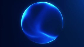 Blue fluid energy sphere with particle field. Abstract magical sphere with plasma. Energetic naturalistic minimalist orb for business, presentations. Virtual reality. Dark blue electric moving core. - Powered by Shutterstock - Get 15% off with code: PIKWIZARD15