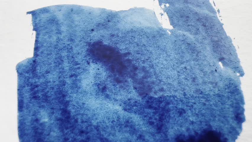 Time lapse painting abstract background using blue grey red watercolor. Aquarelle wash. Speedpaint drawing watercolour stains. Film grain pixel texture. Soft focus. Blur. Live camera