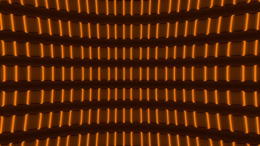 Vertical Orange wall Neon colors tunnel  design texture pattern abstract wallpaper live performance concert disco vibrant computer graphic design LED WALL stage technology abstract seamless background Royalty-Free Stock Footage #3437444347