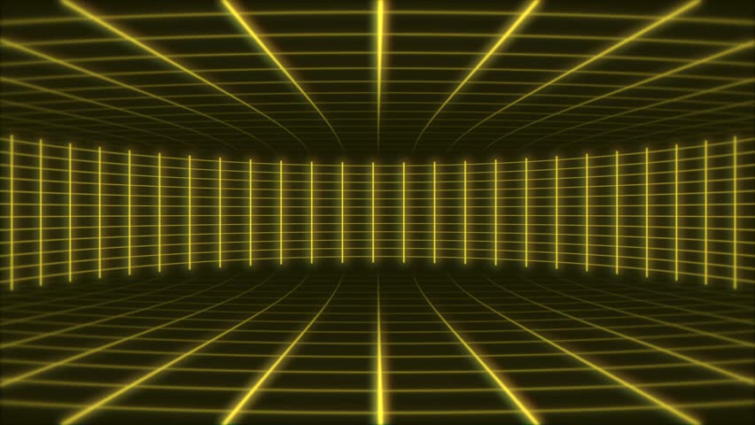 Yellow grid CREATIVE Neon colors tunnel  design texture pattern abstract wallpaper live performance concert disco vibrant  computer graphic design LED WALL stage technology abstract seamless backgroun Royalty-Free Stock Footage #3437463515