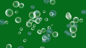 Bubbles Premium Resolution animation green screen video, Easy editable green screen video, high quality vector 3D illustration. Top choice green screen background