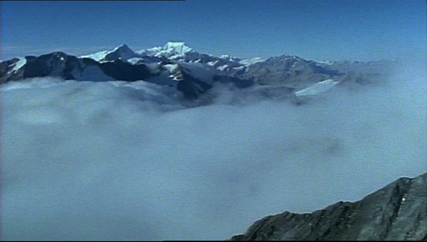 Aerial view of mountain peaks