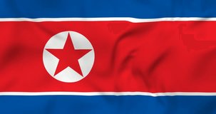 Waving flag of North Korea. 3d seamless animation in 4k resolution video.