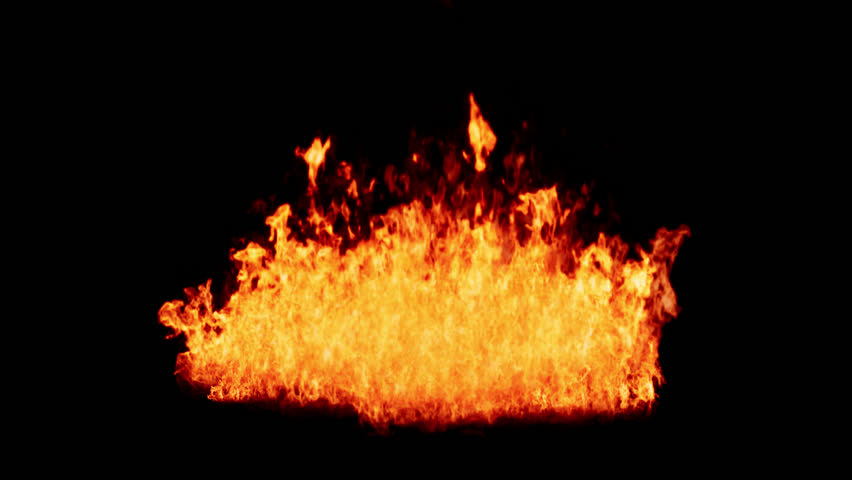 Burning flames from start to finish with ProRes codec Isolated by Alpha channel, a close-up of a simulated fiery fire burning with the colors of real flames