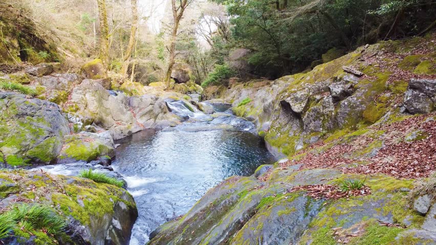 A mesmerizing video capturing the untouched natural beauty of Kikuchi Gorge in Kumamoto Prefecture, Japan.