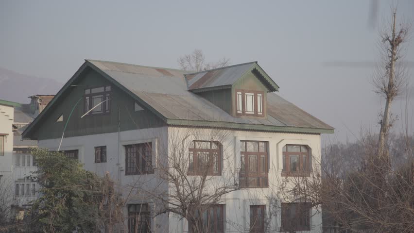 Srinagar evening on a winter day at dusk