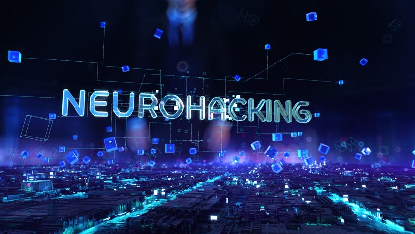 Neurohacking- businessman working with virtual reality at office. - Powered by Shutterstock - Get 15% off with code: PIKWIZARD15