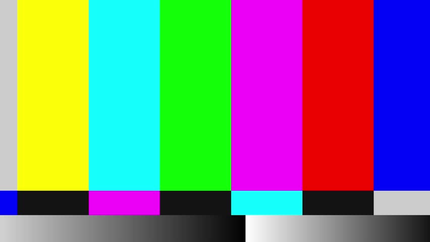 No signal old vintage TV. Static color noise. Glitch Error Video Damage. Glitched transmission, distorted noisy SMOTE color bars (a television screen test pattern) with the text No signal. Royalty-Free Stock Footage #3438056917