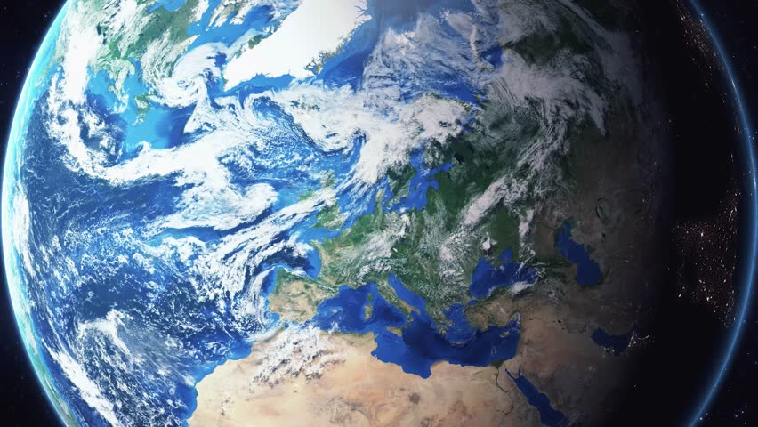 Earth zoom in from space and focus on El Dorado, Arkansas, USA. 3D Animation. Video footage. Background for travel intro.