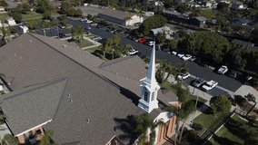 4K Drone Aerial Video Of Lds Mormon Church Building, Oceanside, California. The Church Of Jesus Christ Of Latter-Day Saints, Lds, Mormon Church. International Christian Religion