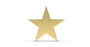 Rotating gold star symbol on a white background.