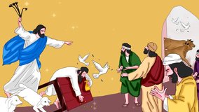 Video of During which Jewish festival did Jesus go up to Jerusalem to cleanse the temple, Easter background.