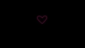 Neon heartbeat and pulse signal animation background.