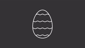 Animated eggs white line loader. Easter holiday. Decorated eggs line loading icon. Loop HD video with alpha channel, transparent background. Outline wait-animation progress indicator for web UI design
