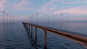 Future. High-speed maglev train. The train's path passes among wind farms. 3d rendering. - Powered by Shutterstock - Get 15% off with code: PIKWIZARD15