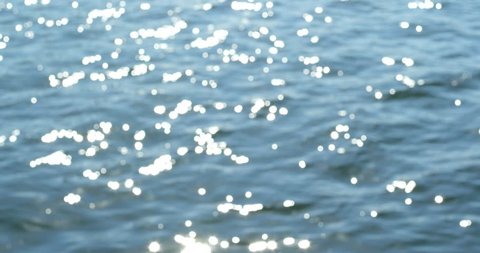 Defocused shot of a wavy water surface with a beautiful bokeh of sun glares
