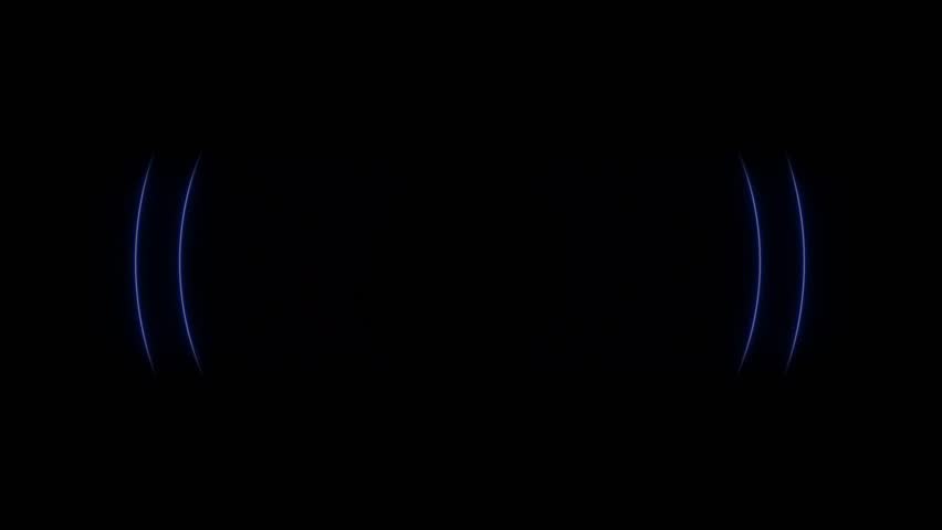Glowing blue color radio waves animated. Neon radio waves signal.	