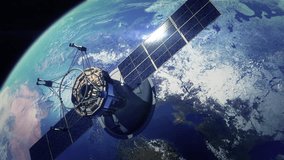 4k navigation satellite orbiting the Earth