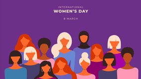 A variety of female silhouettes standing sideways. Strong and brave girls of different nationalities support each other. Concept of equality, international women's day, activism, feminism - Powered by Shutterstock - Get 15% off with code: PIKWIZARD15