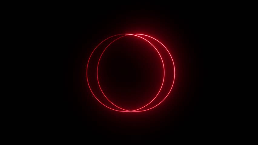Neon circle color seamless background black background spectrum looped animation fluorescent ultraviolet light glowing neon lines Loop motion