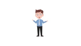 Cartoon character talk and smile reaction background and 2d animation 4k, cartoon man, businessman talk and smile, animated boy - Powered by Shutterstock - Get 15% off with code: PIKWIZARD15