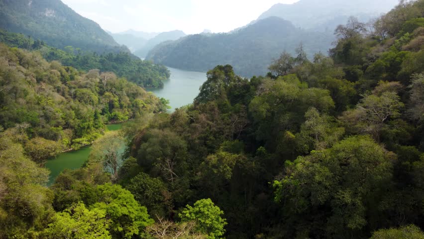 Ba Be National Park, northeastern province of Bac Kan in Vietnam. Aerial