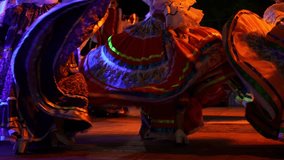 Women dancing with big flow dresses a Mexican cultural folk dance showing the different ethnic dances of La Paz, Baja California Sur, Mexico in slow motion. - Powered by Shutterstock - Get 15% off with code: PIKWIZARD15