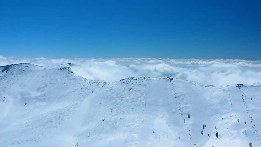 Uludag winter landscape snow time-lapse 