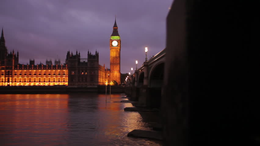 Evening shot of Big Ben and Westminster in London