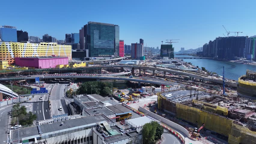 Kai Tak Sports Park Cruise Terminal Hong Kong Kowloon, a multi-purpose athletes venue stadium and public sports ground with commercial and residential construction project near Victoria harbour