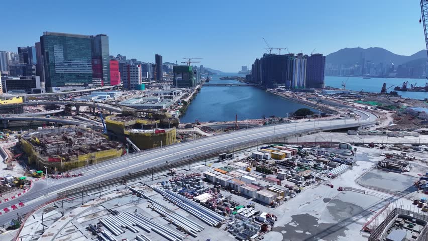 Kai Tak Sports Park Cruise Terminal Hong Kong Kowloon, a multi-purpose athletes venue stadium and public sports ground with commercial and residential construction project near Victoria harbour