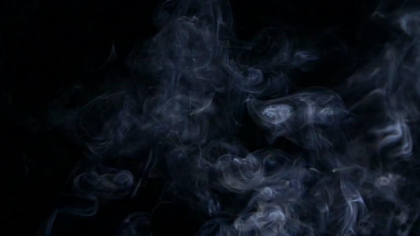 Abstract white clouds of smoke, blue fog, steam, mist texture with black shadows