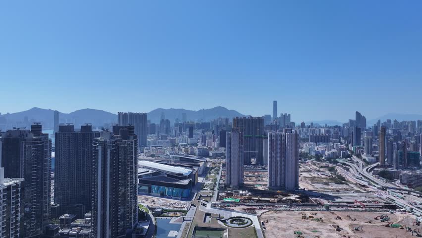 Hong Kong Kai Tak Subway Station roof land development is developed into a multi-functional CBD urban area including commercial residences, retail offices and parks and leisure facilities