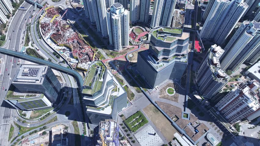 Hong Kong Kai Tak Subway Station roof land development is developed into a multi-functional CBD urban area including commercial residences, retail offices and parks and leisure facilities