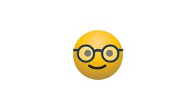 3D Emoji Element Animation featuring a glasses-wearing emoji showing teeth