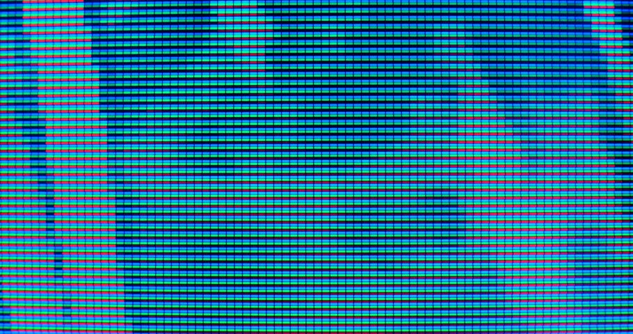 Close-up of colorful abstract tv screen, LCD pixels macro video