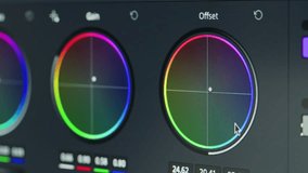 Video Editing Process Post Production Panel Closeup of Color Scopes in Editing Software