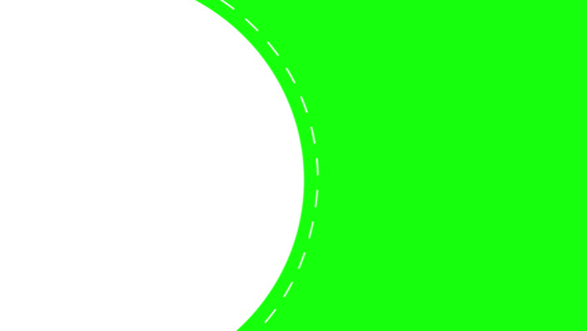 Animated banner template isolated on green chroma key screen. Round signboard decorated with rotating  dashed line animation. Business, education, holiday or any concept design element.