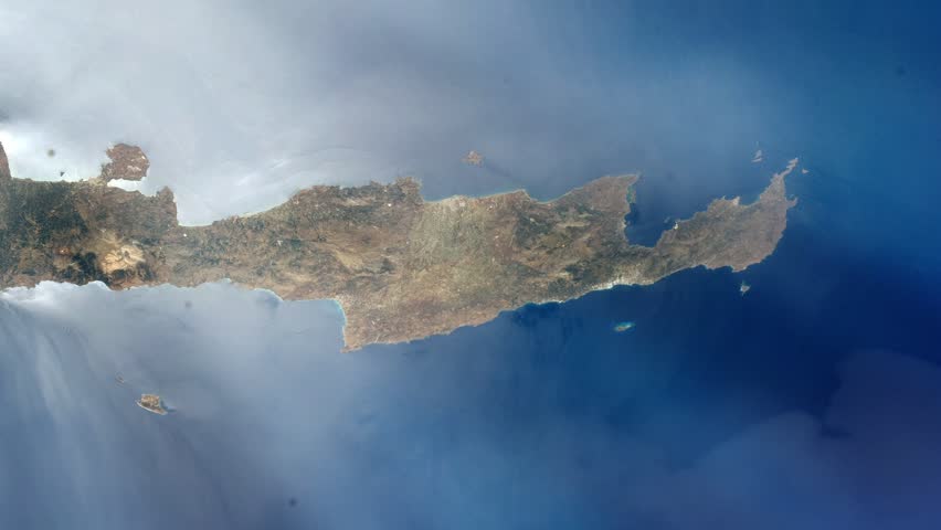 Crete from Space, Seen from the International Space Station. Elements of this image furnished by NASA. 