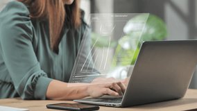 female fashion designer using AI generation to create dress model drawing,creative young woman uses artificial intelligence image generator to create clothing sketch,graphic interface illustration - Powered by Shutterstock - Get 15% off with code: PIKWIZARD15