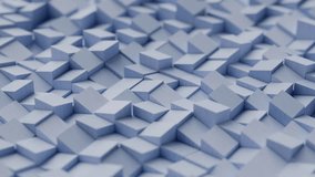 3d render motion design looped wave blue wooden cubes cylinders chaotic moving blocks digital objects cubic squares bricks rendering business animation abstract background backdrop wallpaper metaverse