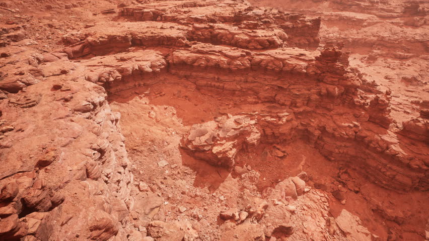aerial Grand Canyon in the fog
