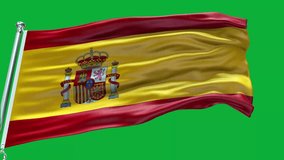 Spain flag waving slow motion, wavy motion, on blue background, Spanish flag, Close-up of Spanish Flag, national flag, spain - Powered by Shutterstock - Get 15% off with code: PIKWIZARD15
