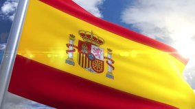 Spain flag waving slow motion, wavy motion, on blue background, Spanish flag, Close-up of Spanish Flag, national flag, spain - Powered by Shutterstock - Get 15% off with code: PIKWIZARD15