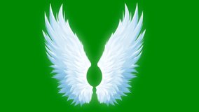 Angel wings High green screen footage 4k, Abstract technology, science, engineering artificial intelligence, Seamless loop 4k video, 3D Animation, Ultra High Definition 4k video. 