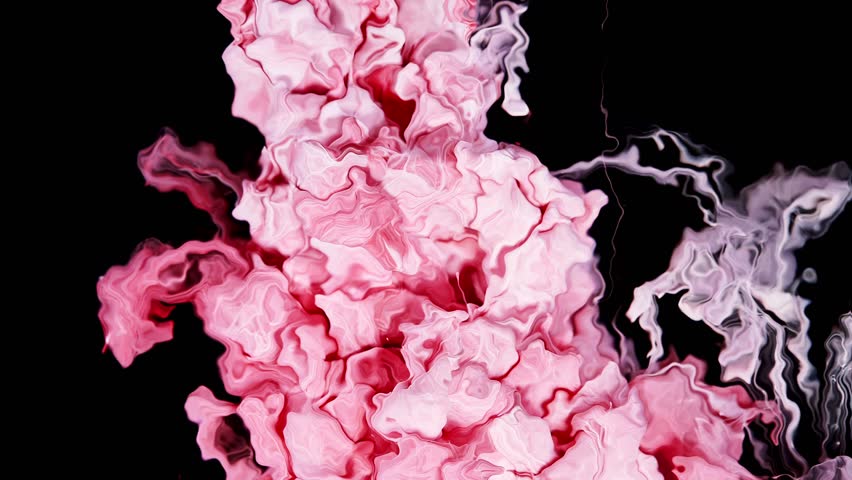 Dynamic Fusion Red and White Ink Dance Together in Water Creating a Spectacular Splash of Colorful Paint Mixing